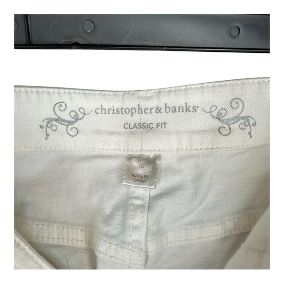 Christopher & Banks 10 White Jeans Stretch Classic Fit Casual Mature Nau… - Picture 11 of 15